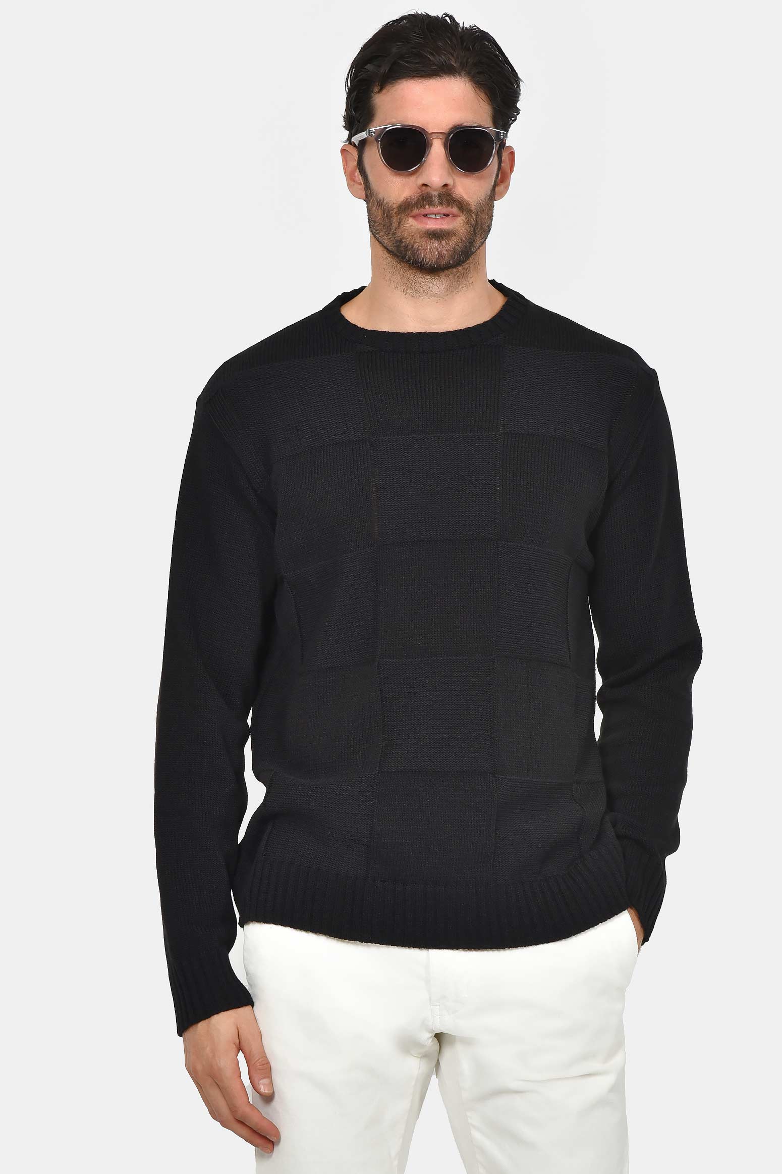 ανδρικό-πουλόβερ-με-σχέδιο-σκακιέρα-normal-fit