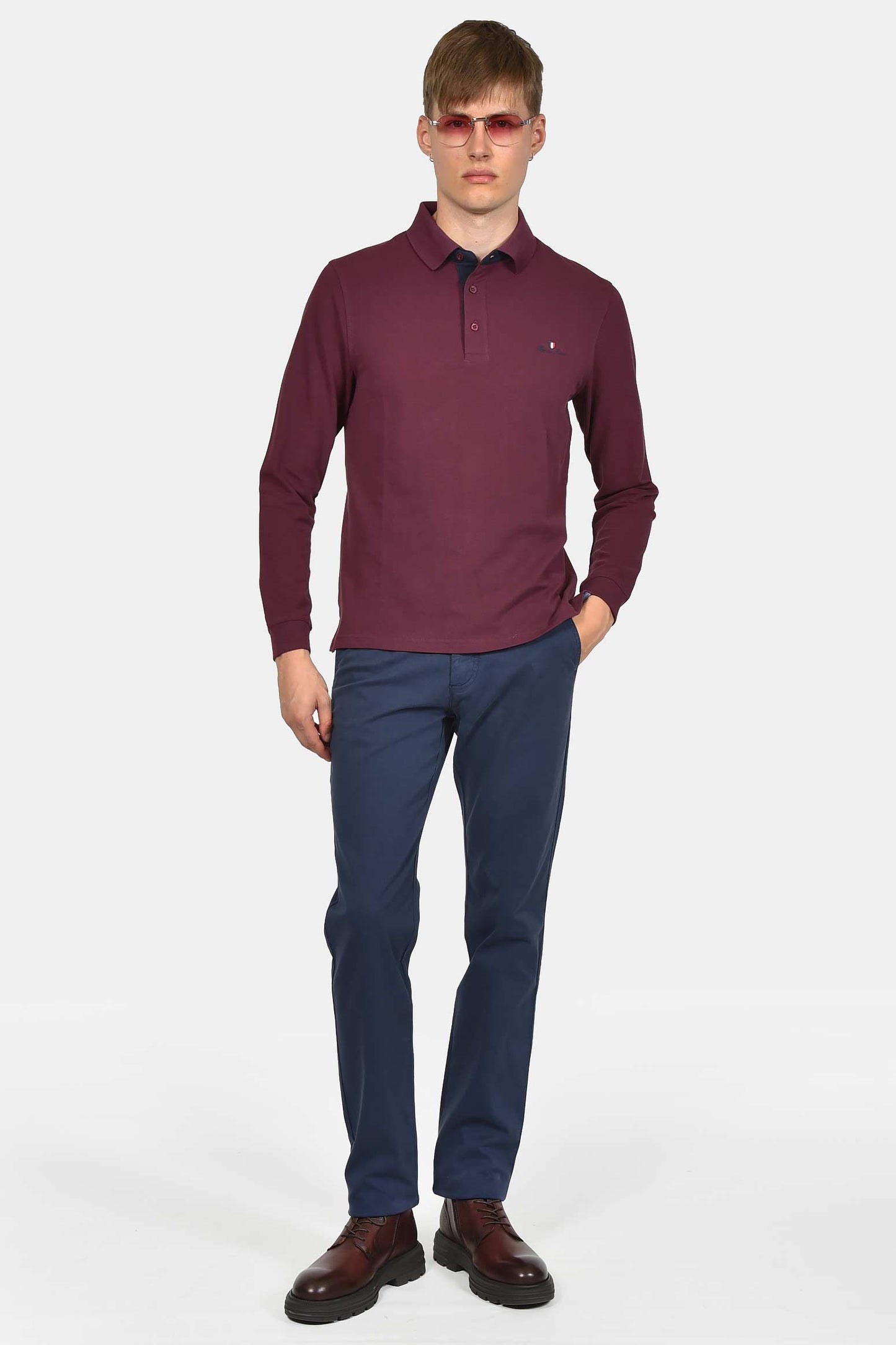 ανδρική-μακρυμάνικη-μπλούζα-με-γιακά-polo-normal-fit-100%-βαμβάκι