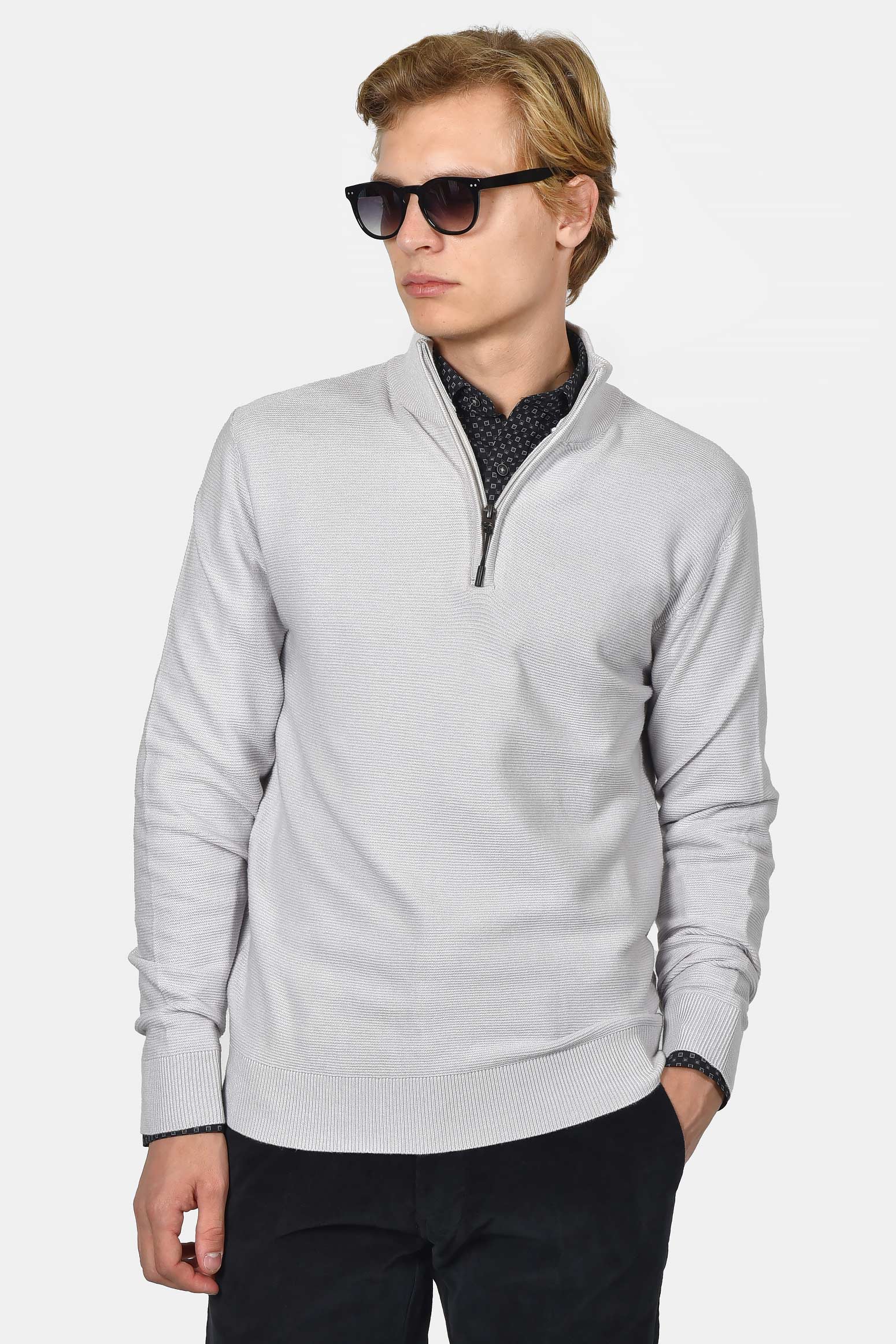 ανδρικό-half-zip-100%-βαμβάκι-με-ριγέ-σχέδιο