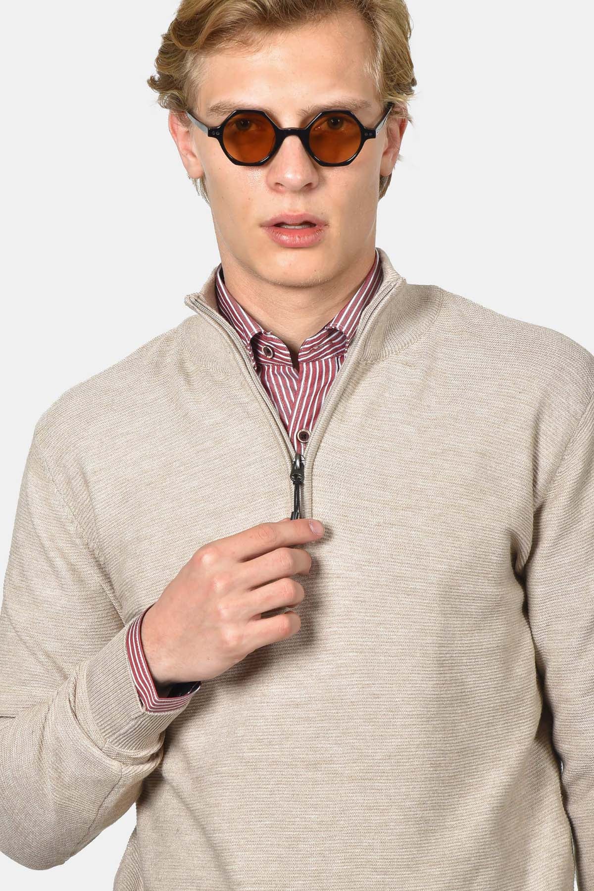 ανδρικό-half-zip-100%-βαμβάκι-με-ριγέ-σχέδιο