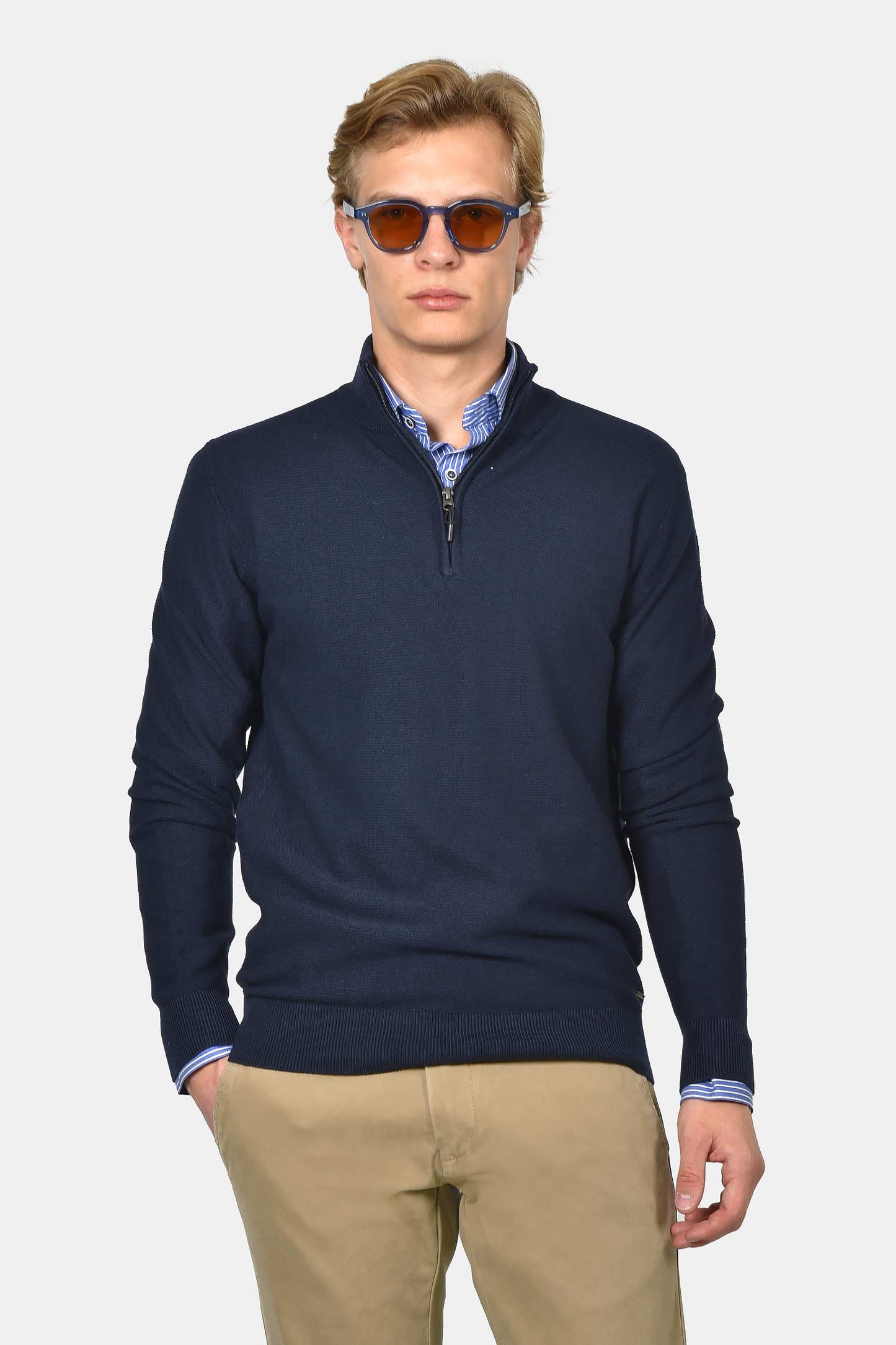 ανδρικό-half-zip-100%-βαμβάκι-με-ριγέ-σχέδιο