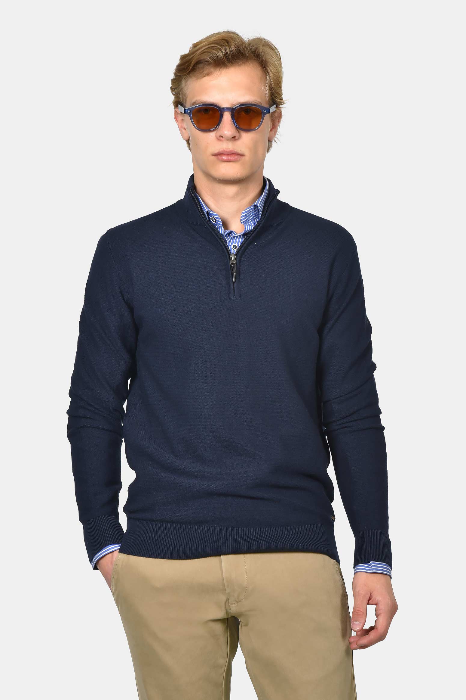 ανδρικό-half-zip-100%-βαμβάκι-με-ριγέ-σχέδιο