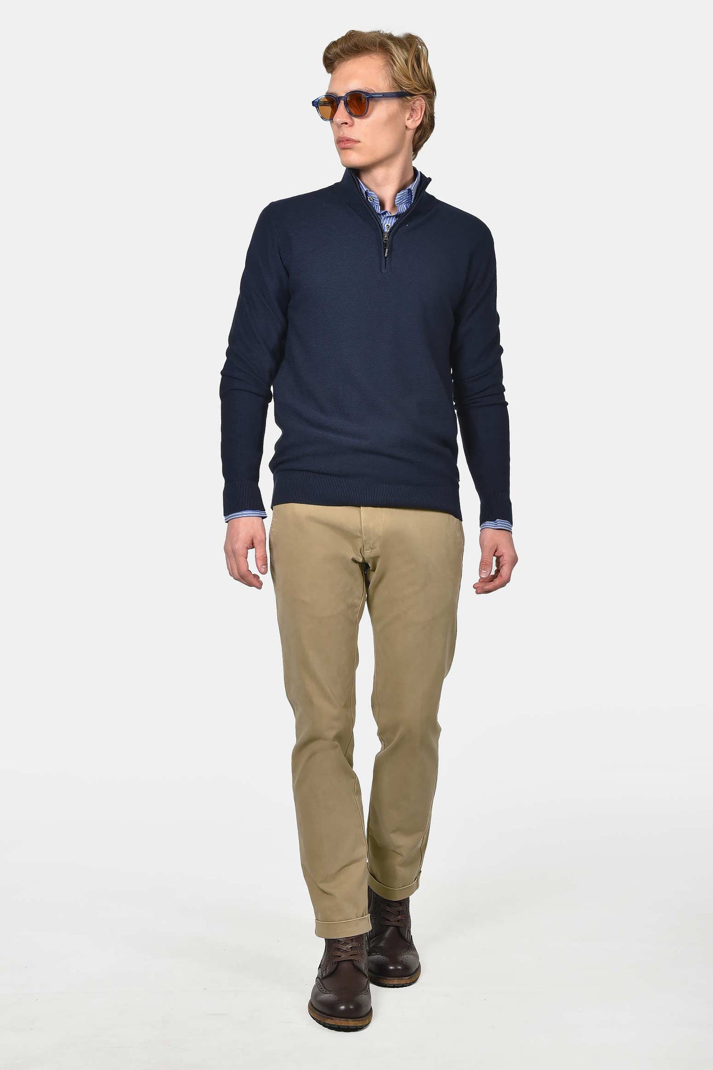 ανδρικό-half-zip-100%-βαμβάκι-με-ριγέ-σχέδιο