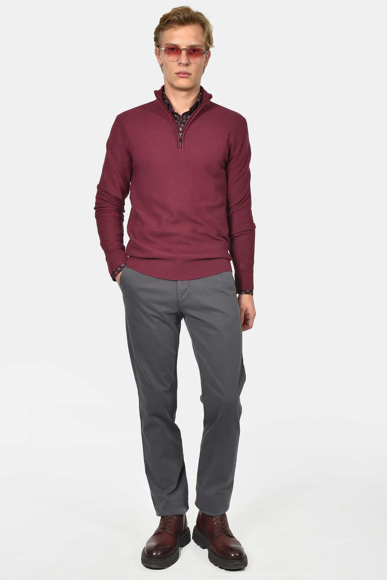 ανδρικό-half-zip-100%-βαμβάκι-με-ριγέ-σχέδιο