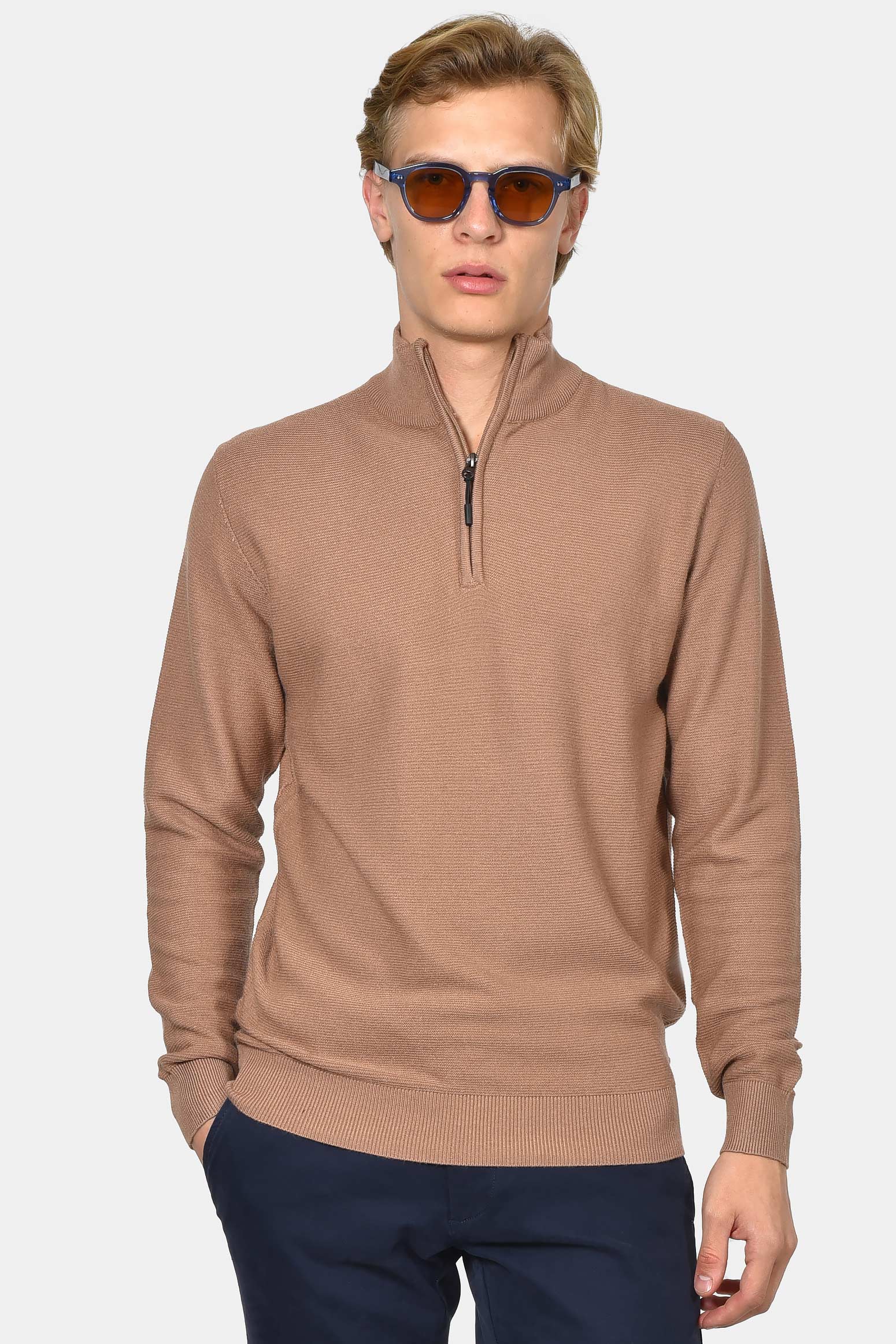 ανδρικό-half-zip-100%-βαμβάκι-με-ριγέ-σχέδιο