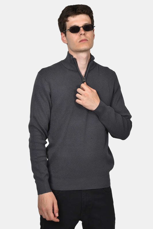 ανδρικό-πλεκτό-half-zip-100-βαμβάκι-normal-fit