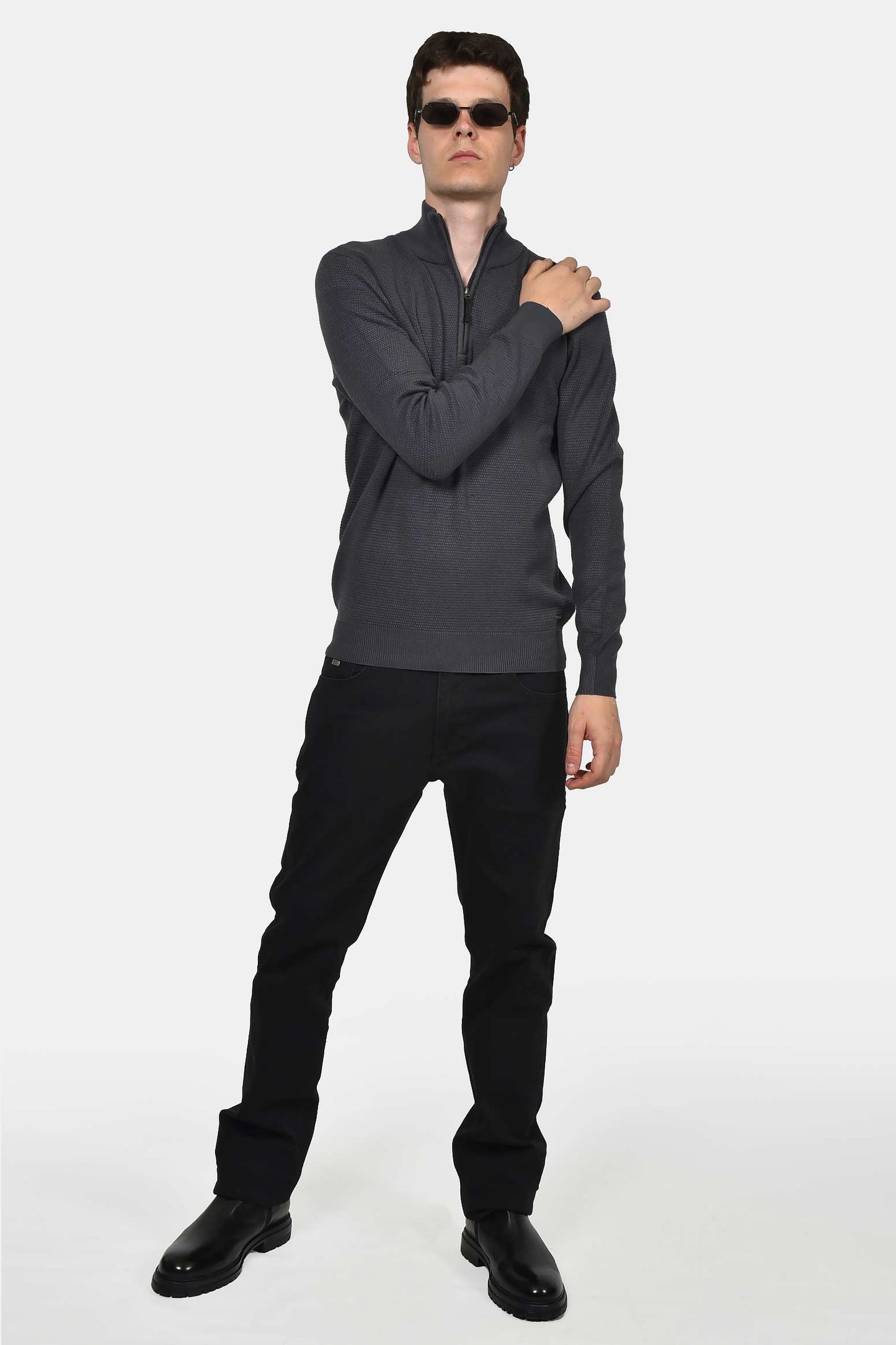 ανδρικό-πλεκτό-half-zip-100-βαμβάκι-normal-fit