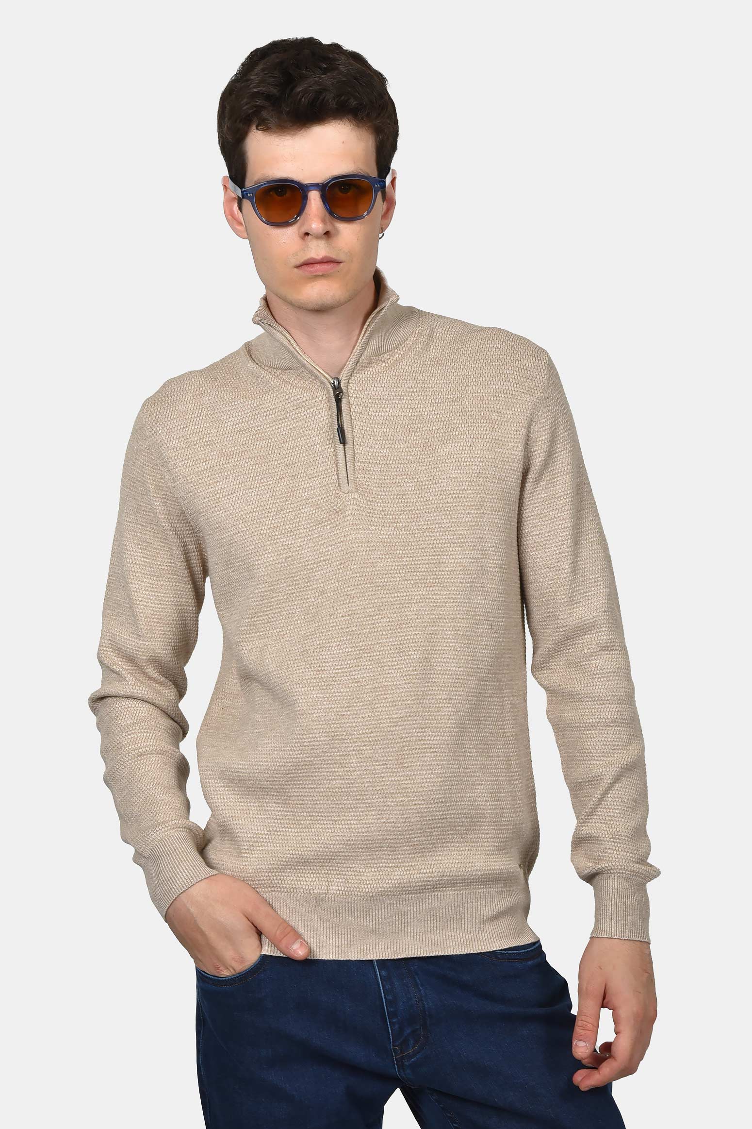 ανδρικό-πλεκτό-half-zip-100-βαμβάκι-normal-fit