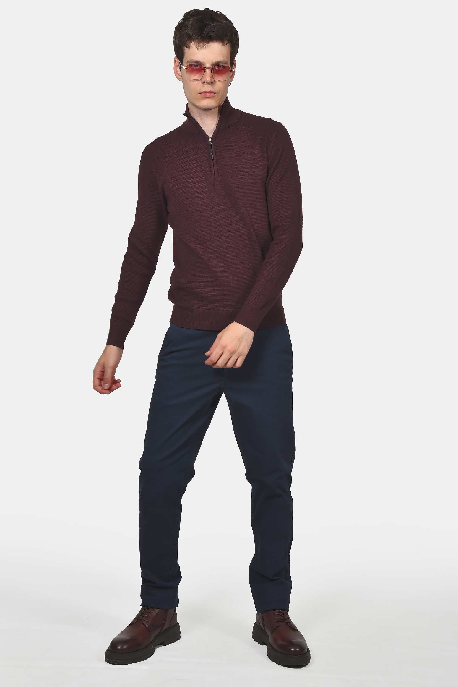 ανδρικό-πλεκτό-half-zip-100-βαμβάκι-normal-fit