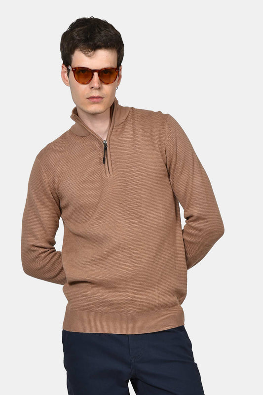 ανδρικό-πλεκτό-half-zip-100-βαμβάκι-normal-fit