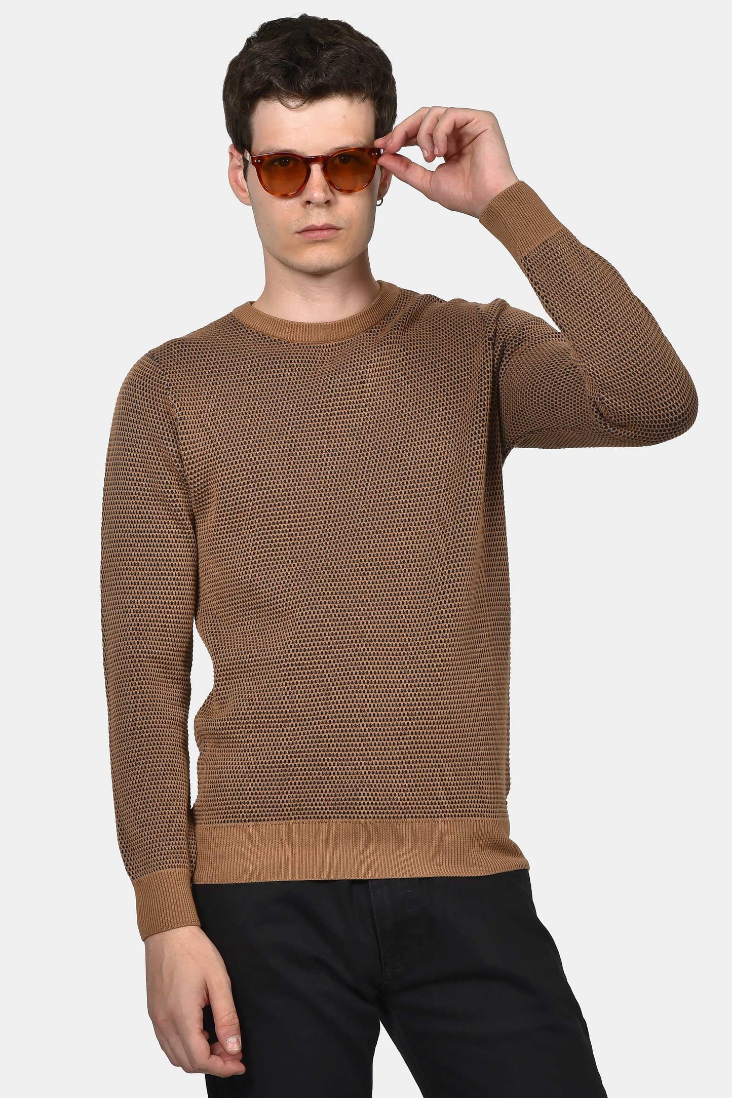 ανδρικό-πουλόβερ-normal-fit-με-ανάγλυφη-πλέξη