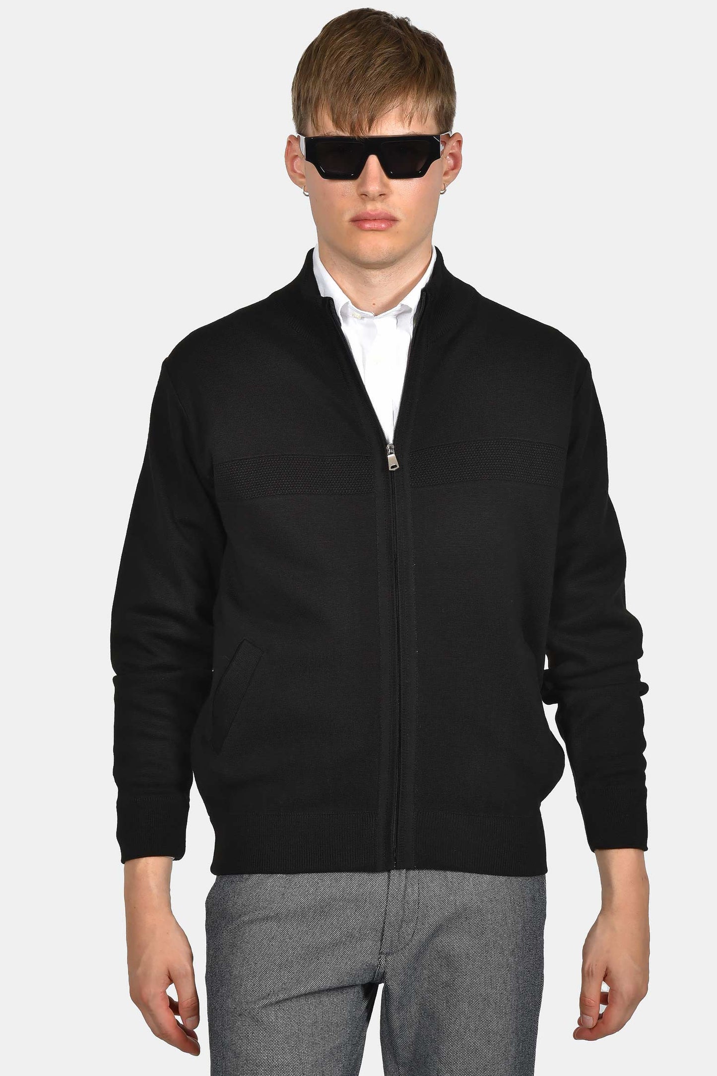 ανδρική-πλεκτή-ζακέτα-normal-fit-με-φερμουάρ