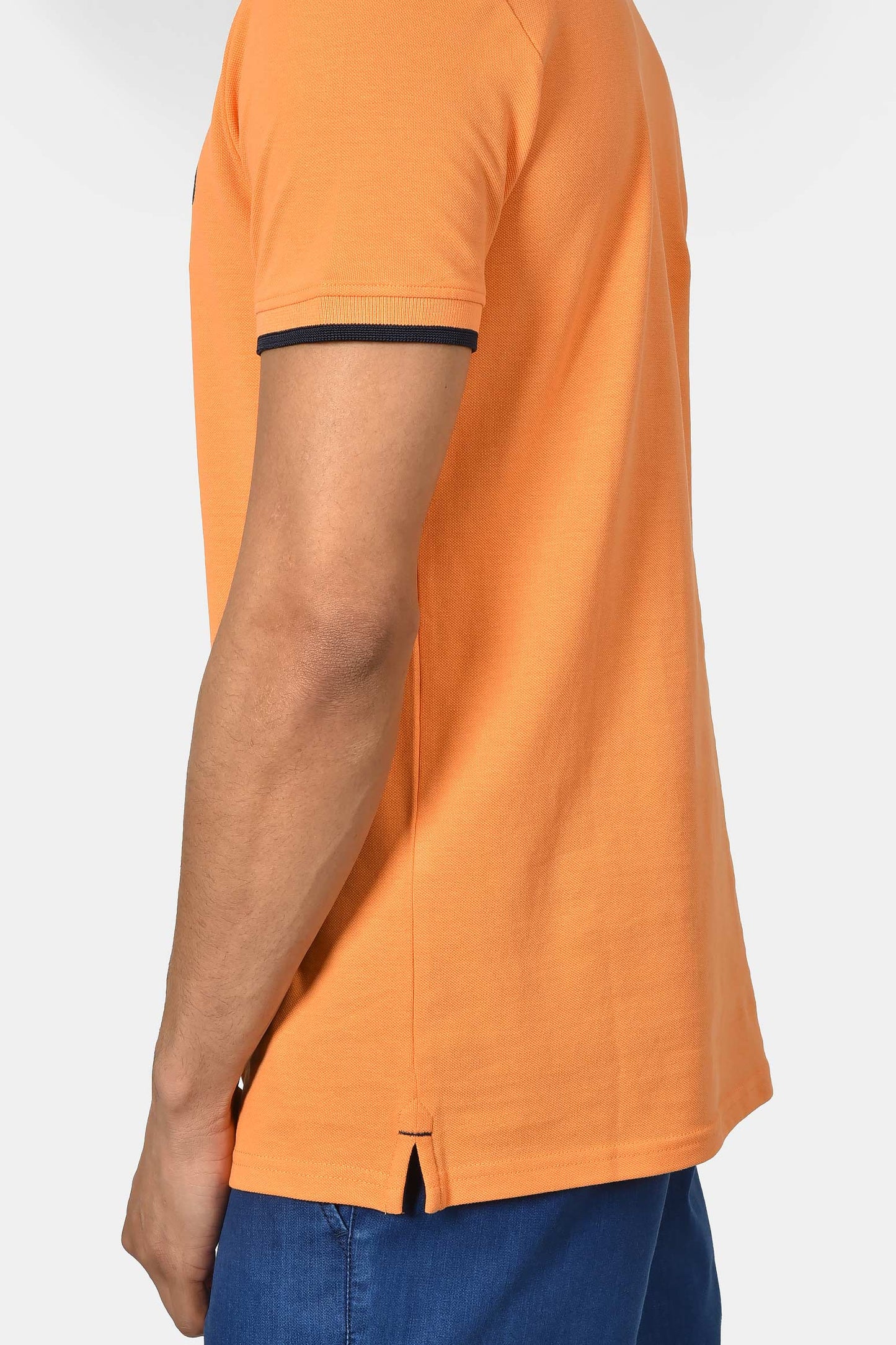 ανδρική-μπλούζα-polo-normal-fit-από-100%-βαμβάκι-με-ριγέ-τελειώματα-&-minimal-logo
