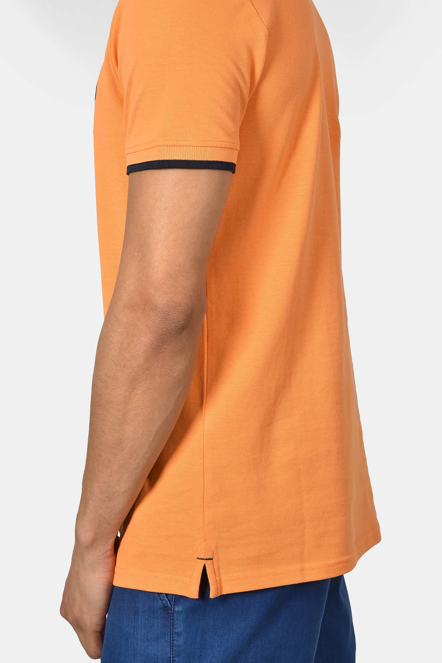 ανδρική-μπλούζα-polo-normal-fit-από-100%-βαμβάκι-με-ριγέ-τελειώματα-&-minimal-logo