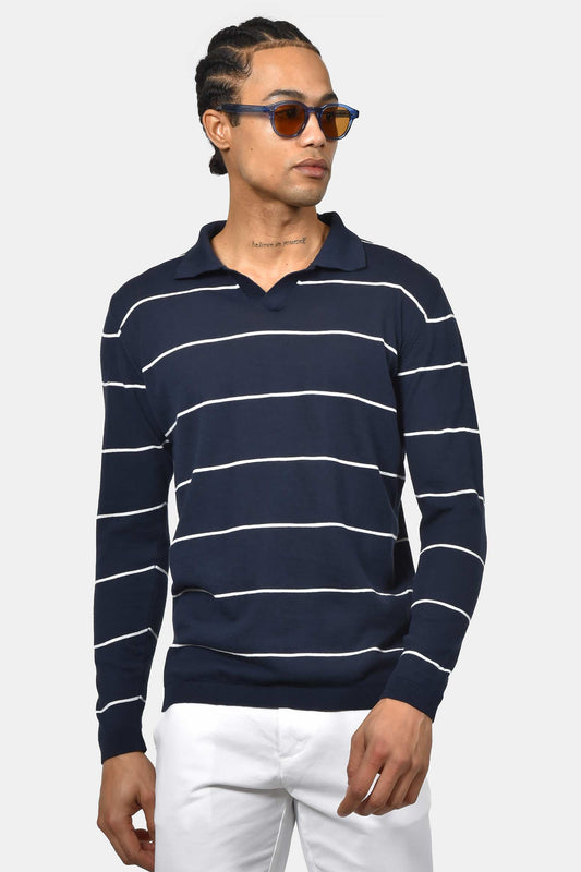 ανδρικό-ανοιξιάτικο-πουλόβερ-polo-normal-fit-100%-βαμβακερό-με-ρίγες