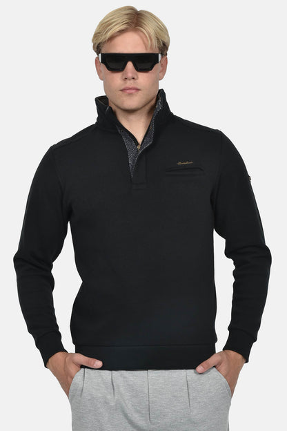 ανδρική-μπλούζα-φούτερ-half-zip-normal-fit-με-όρθιο-γιακά-&-κεντημένο-σήμα