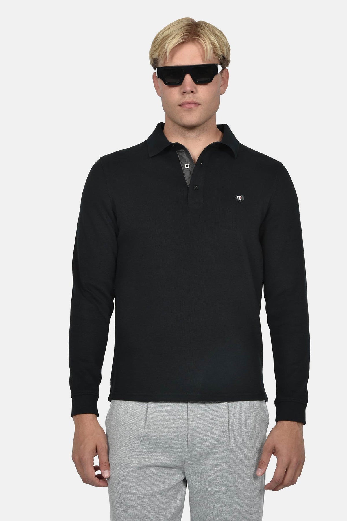 ανδρική-μακρυμάνικη-μπλούζα-polo-normal-fit-με-κεντημένο-σήμα-&-πατιλέτα-κουμπιών