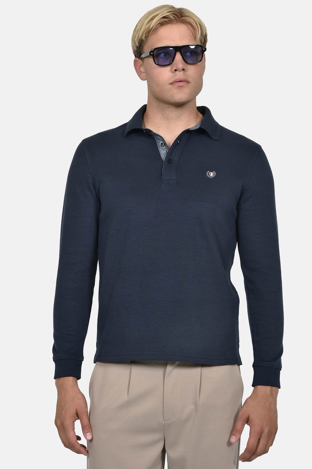 ανδρική-μακρυμάνικη-μπλούζα-polo-normal-fit-με-κεντημένο-σήμα-&-πατιλέτα-κουμπιών
