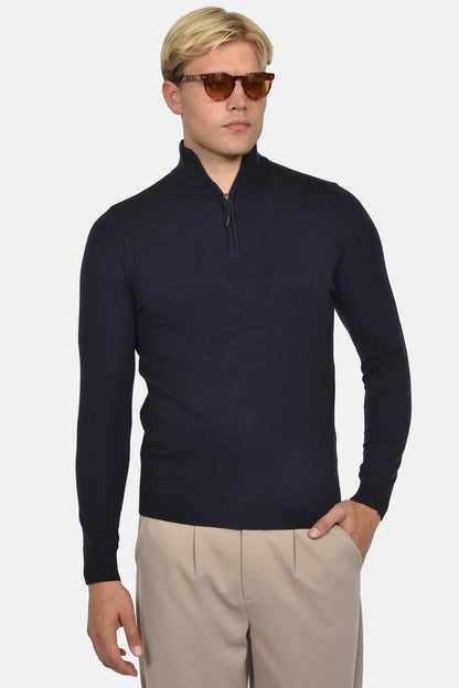 ανδρικό-πουλόβερ-half-zip-100%-βαμβάκι-normal-fit-με-λεπτή-πλέξη-για-smart-casual-εμφάνιση