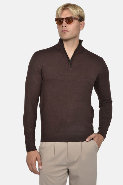 ανδρικό-πουλόβερ-half-zip-100%-βαμβάκι-normal-fit-με-λεπτή-πλέξη-για-smart-casual-εμφάνιση