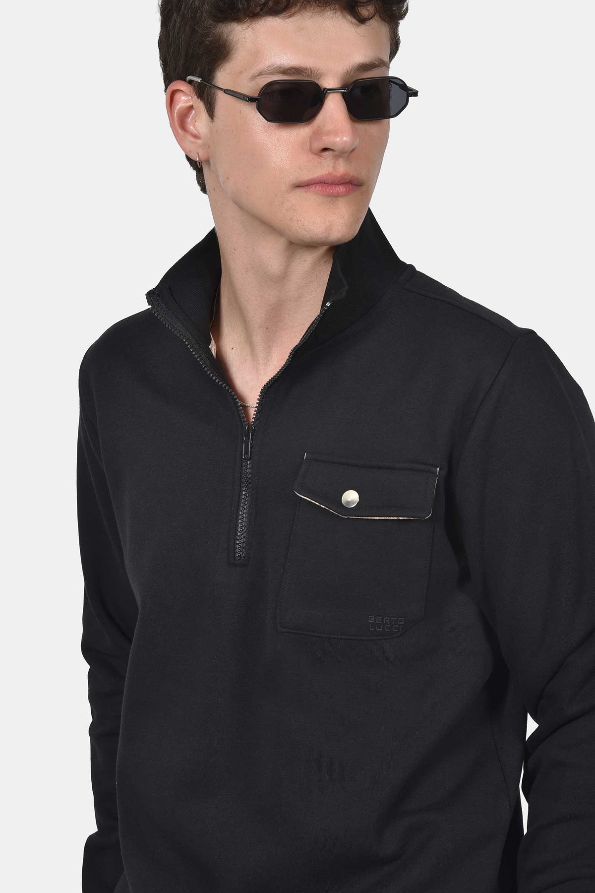 ανδρικό-half-zip-φούτερ-με-εξωτερική-τσέπη-normal-fit-απαλή-&-άνετη-αίσθηση