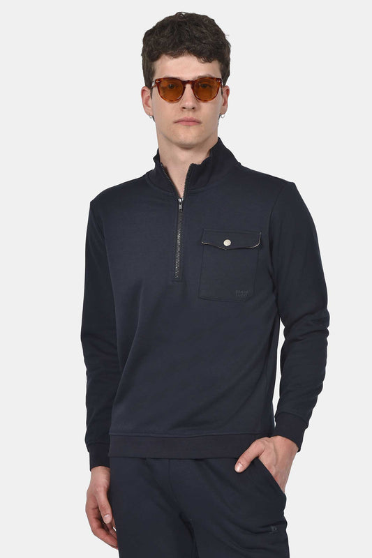 ανδρικό-half-zip-φούτερ-με-εξωτερική-τσέπη-normal-fit-απαλή-&-άνετη-αίσθηση