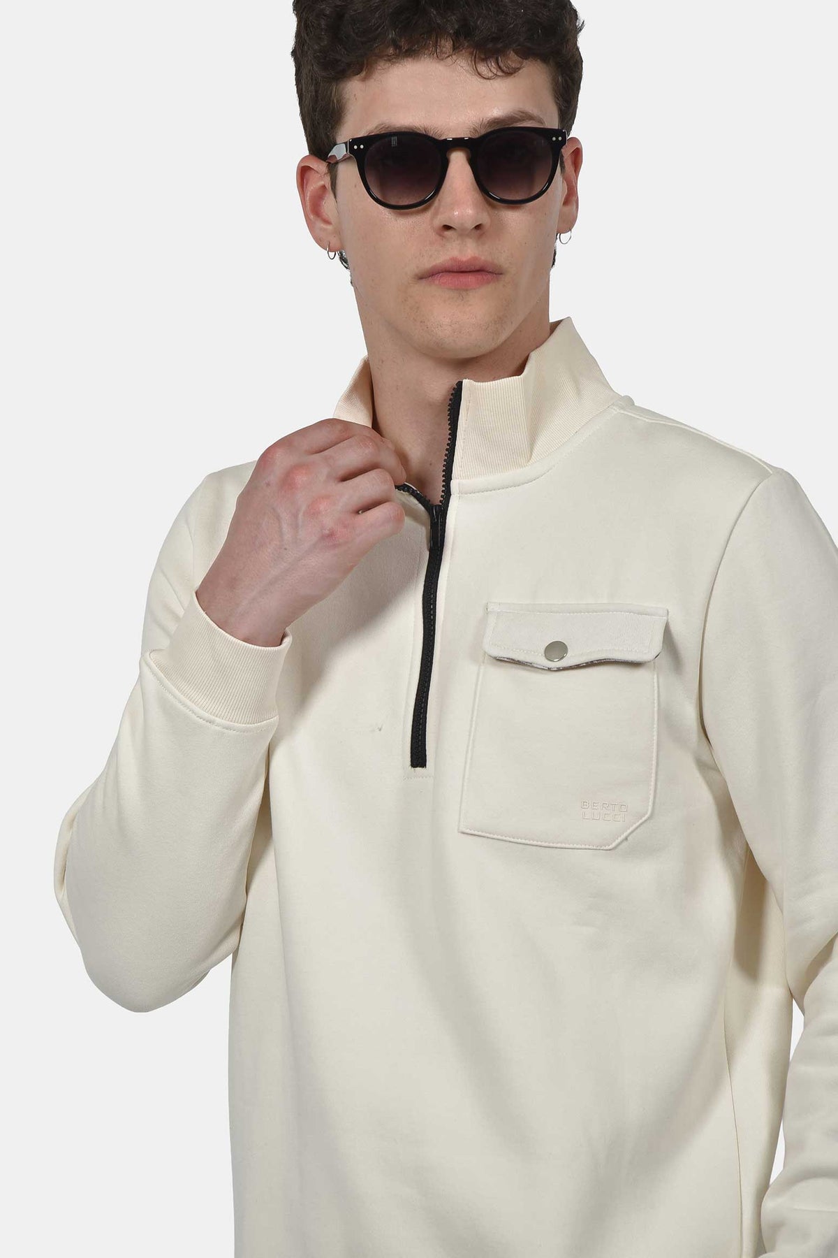 ανδρικό-half-zip-φούτερ-με-εξωτερική-τσέπη-normal-fit-απαλή-&-άνετη-αίσθηση