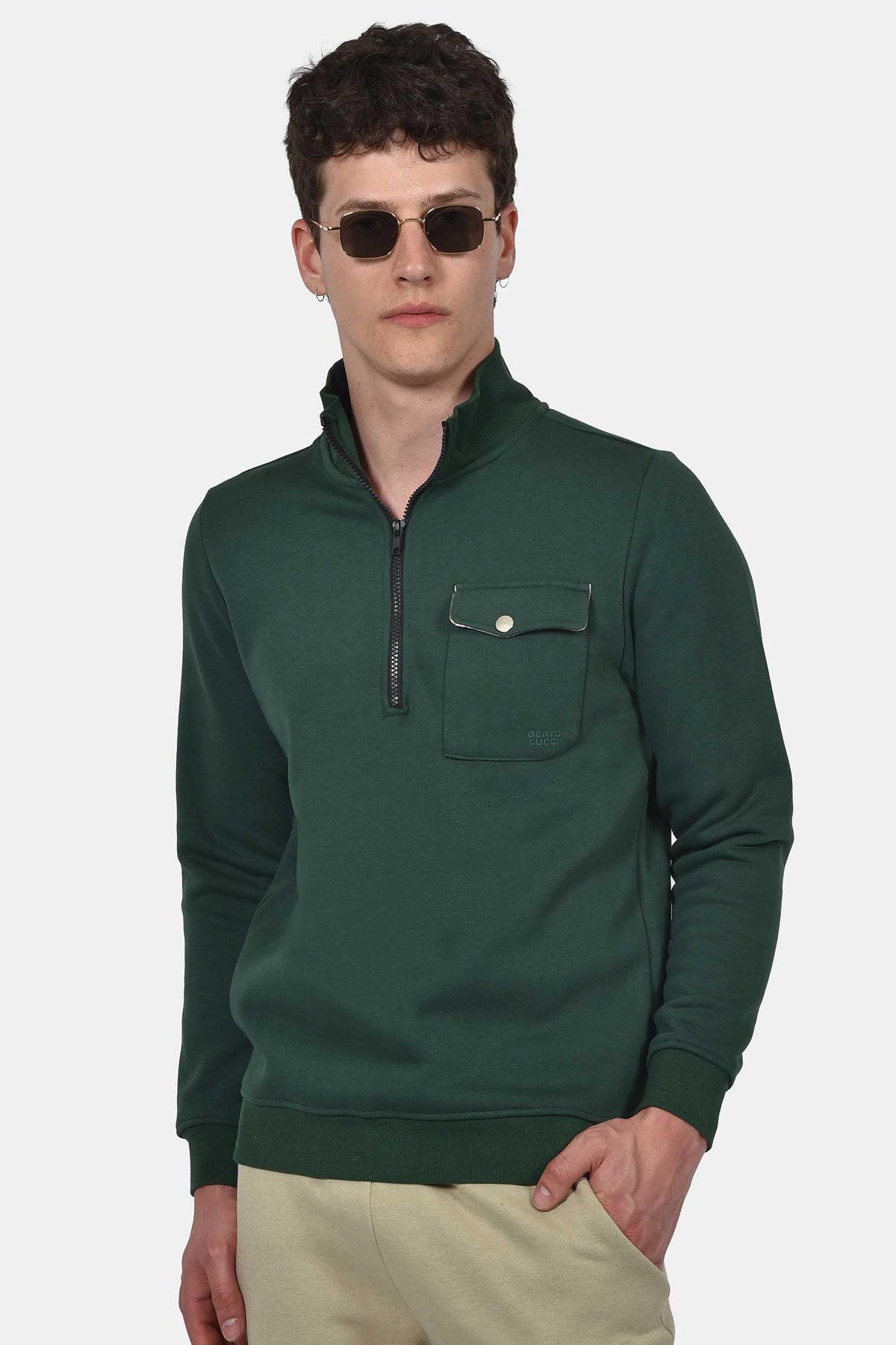ανδρικό-half-zip-φούτερ-με-εξωτερική-τσέπη-normal-fit-απαλή-&-άνετη-αίσθηση