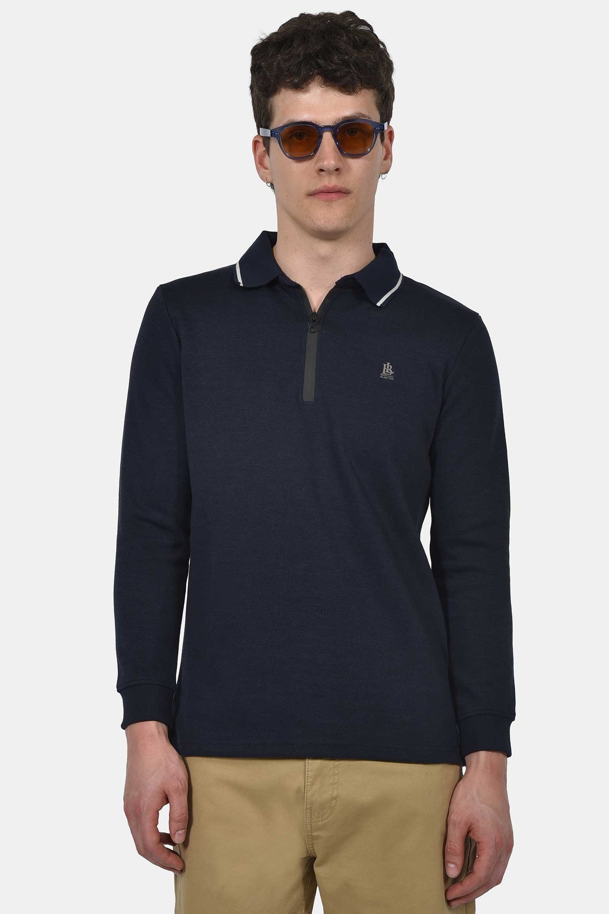 ανδρική-half-zip-μπλούζα-polo-normal-fit-άνετη-&-ευχάριστη-αίσθηση