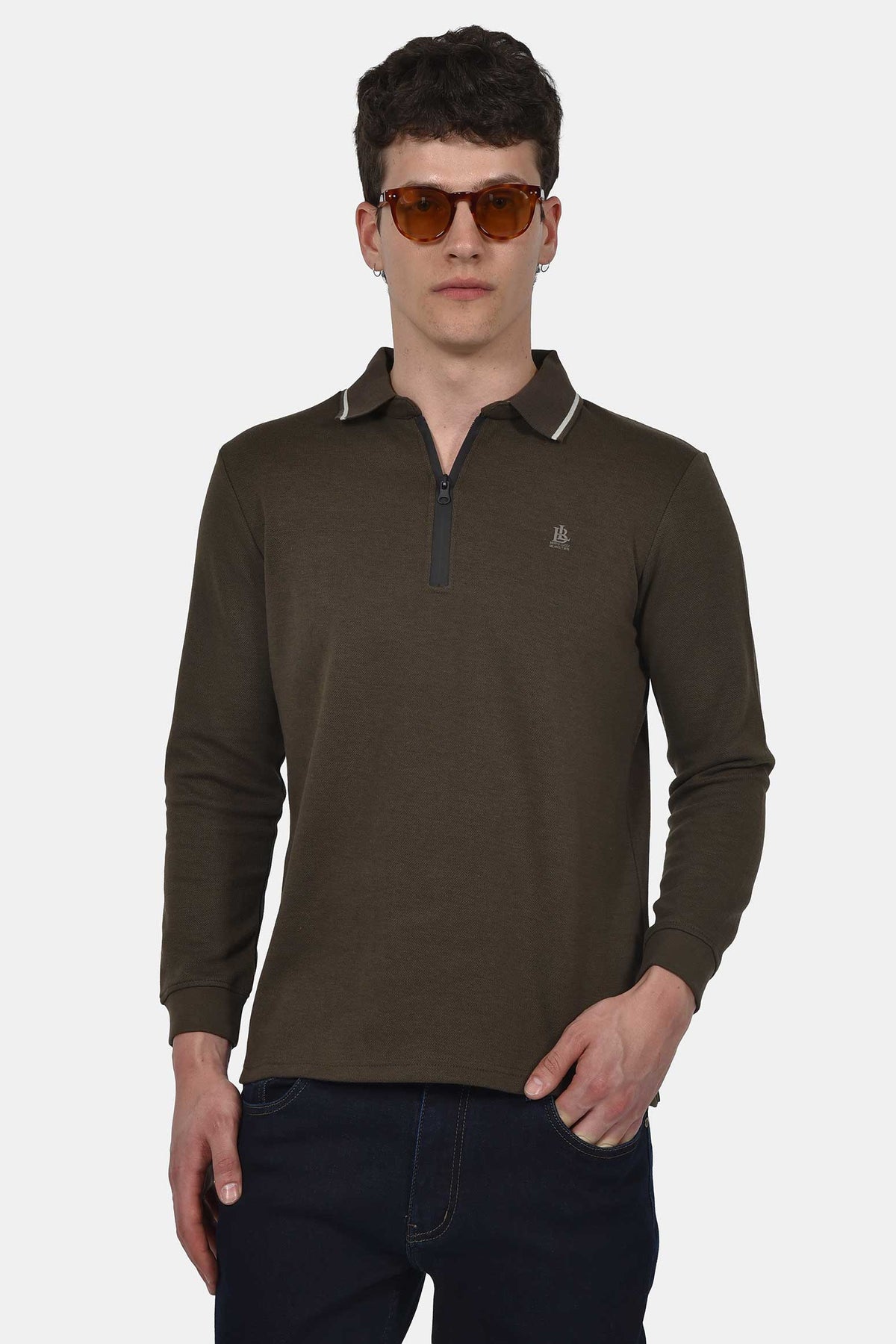 ανδρική-half-zip-μπλούζα-polo-normal-fit-άνετη-&-ευχάριστη-αίσθηση