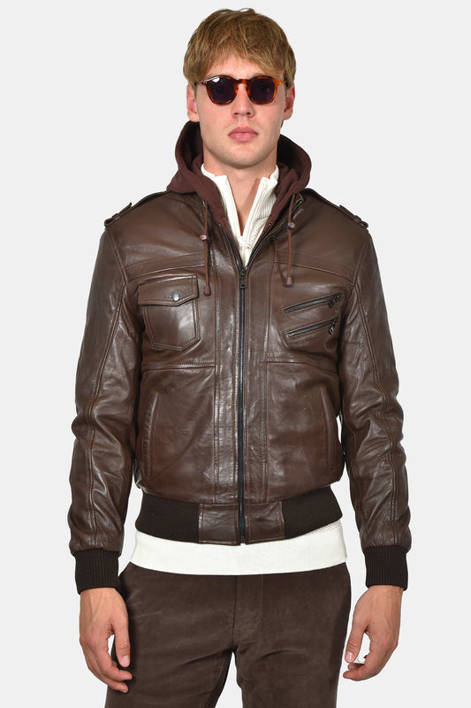 ανδρικό-δερμάτινο-μπουφάν-με-κουκούλα