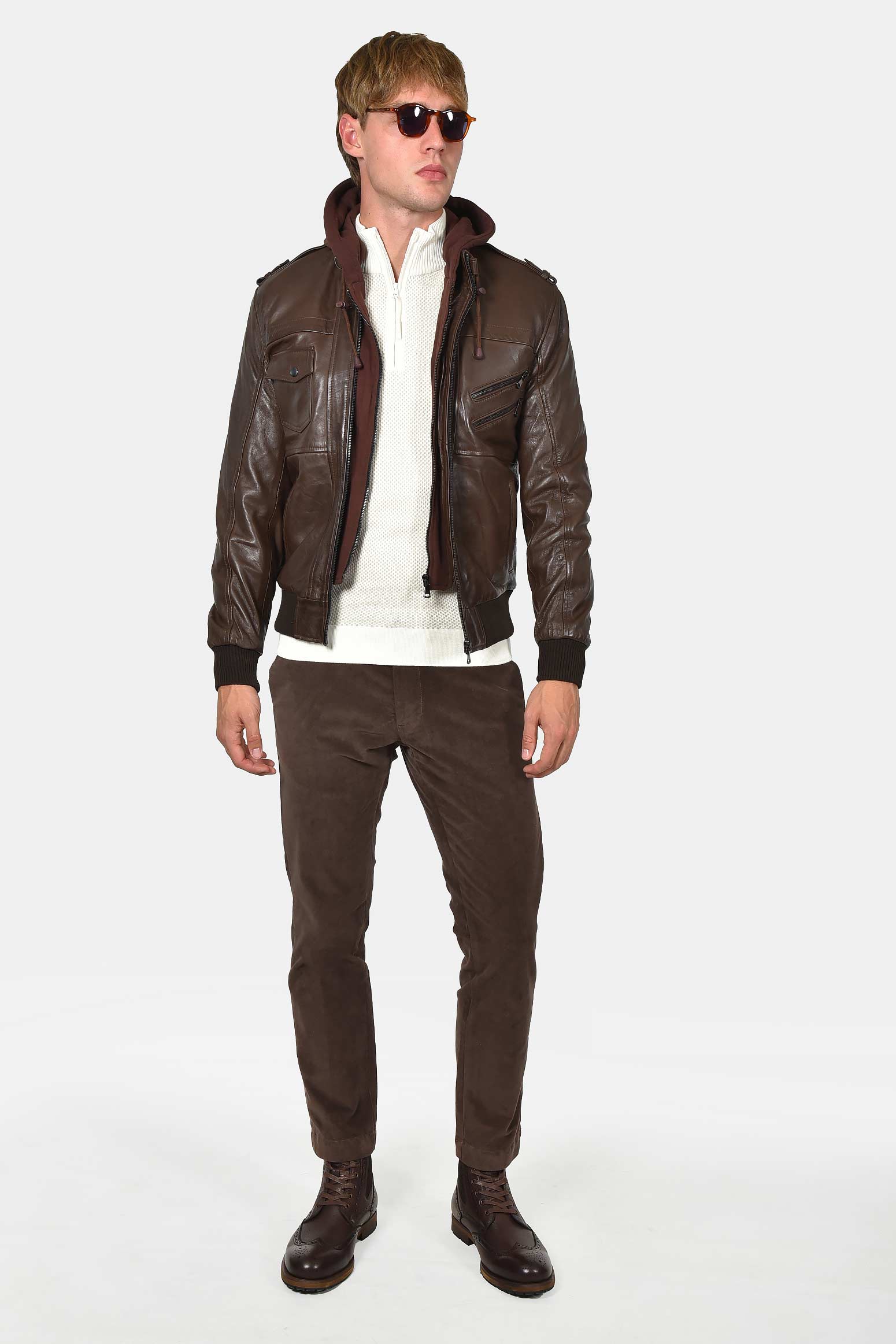 ανδρικό-δερμάτινο-μπουφάν-με-κουκούλα