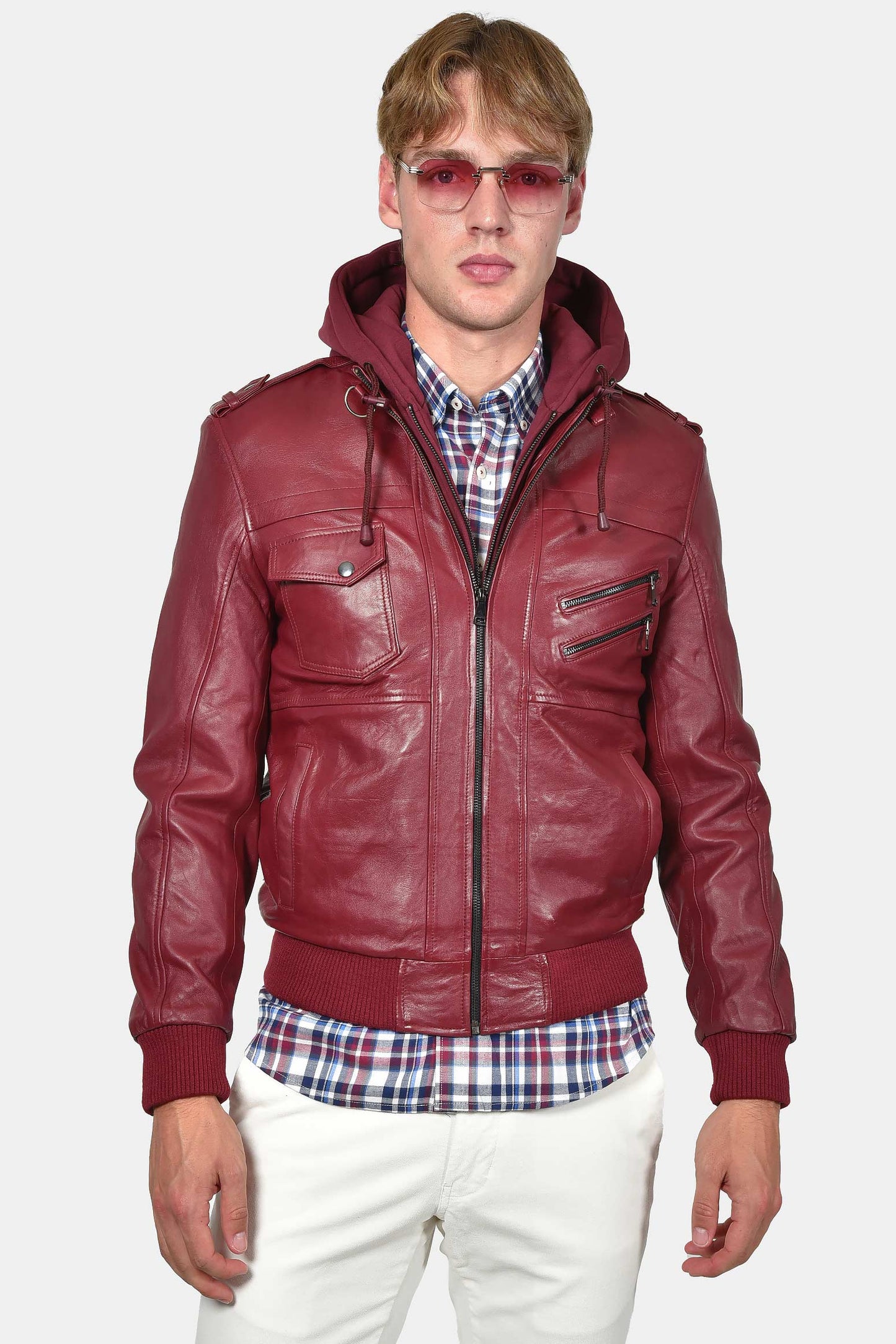 ανδρικό-δερμάτινο-μπουφάν-με-κουκούλα