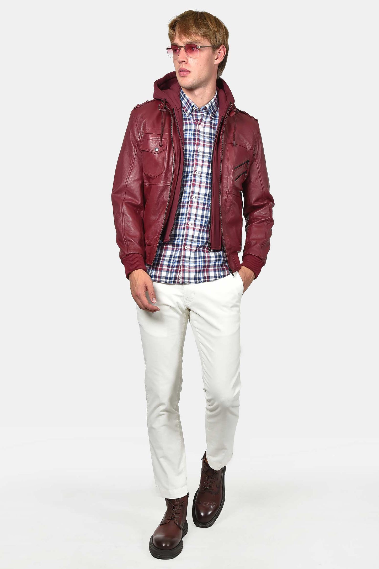 ανδρικό-δερμάτινο-μπουφάν-με-κουκούλα