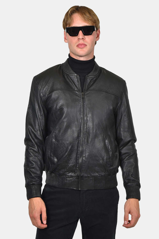 ανδρικό-μαύρο-δερμάτινο-μπουφάν