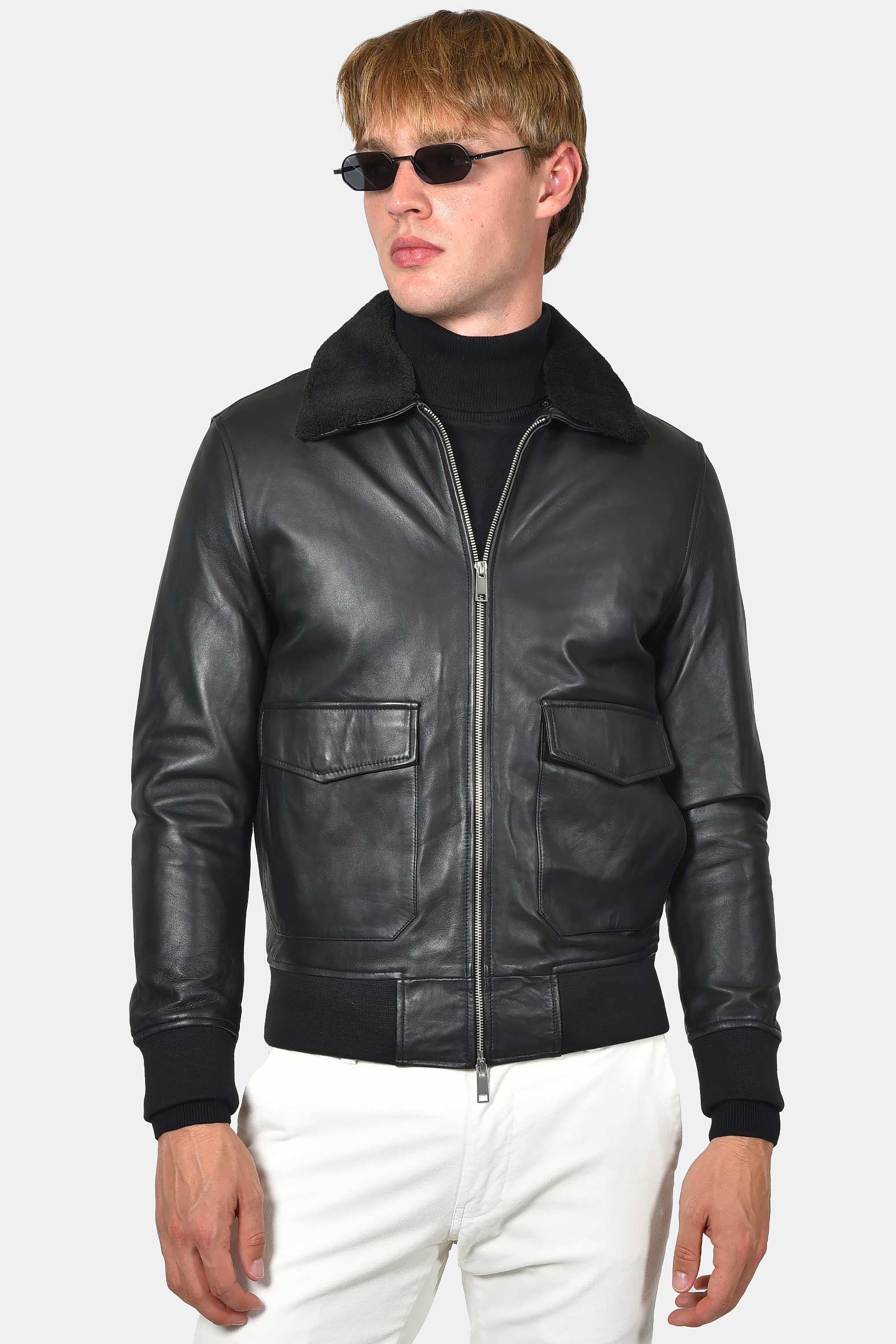 ανδρικό-δερμάτινο-bomber-μπουφάν