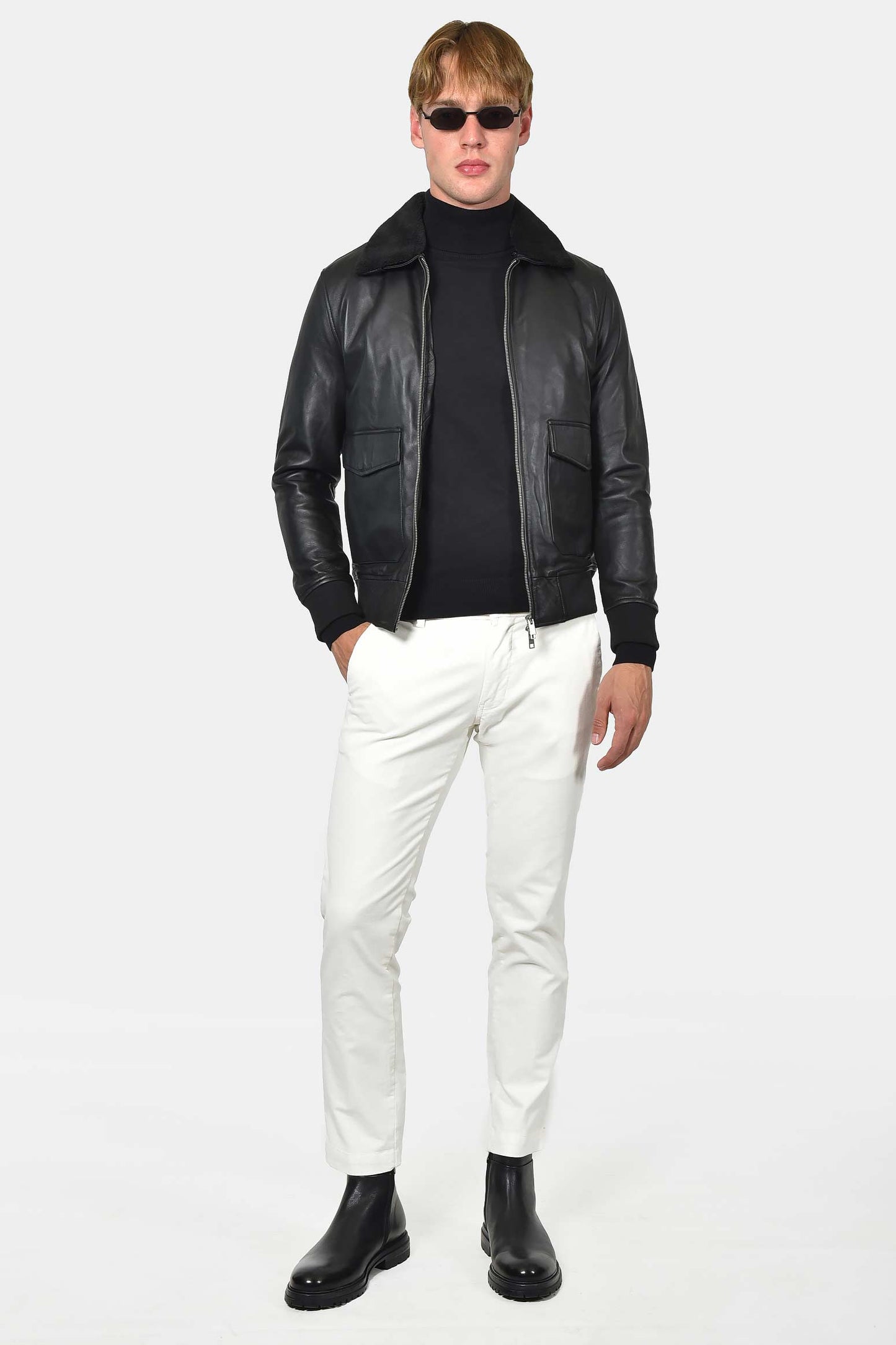 ανδρικό-δερμάτινο-bomber-μπουφάν