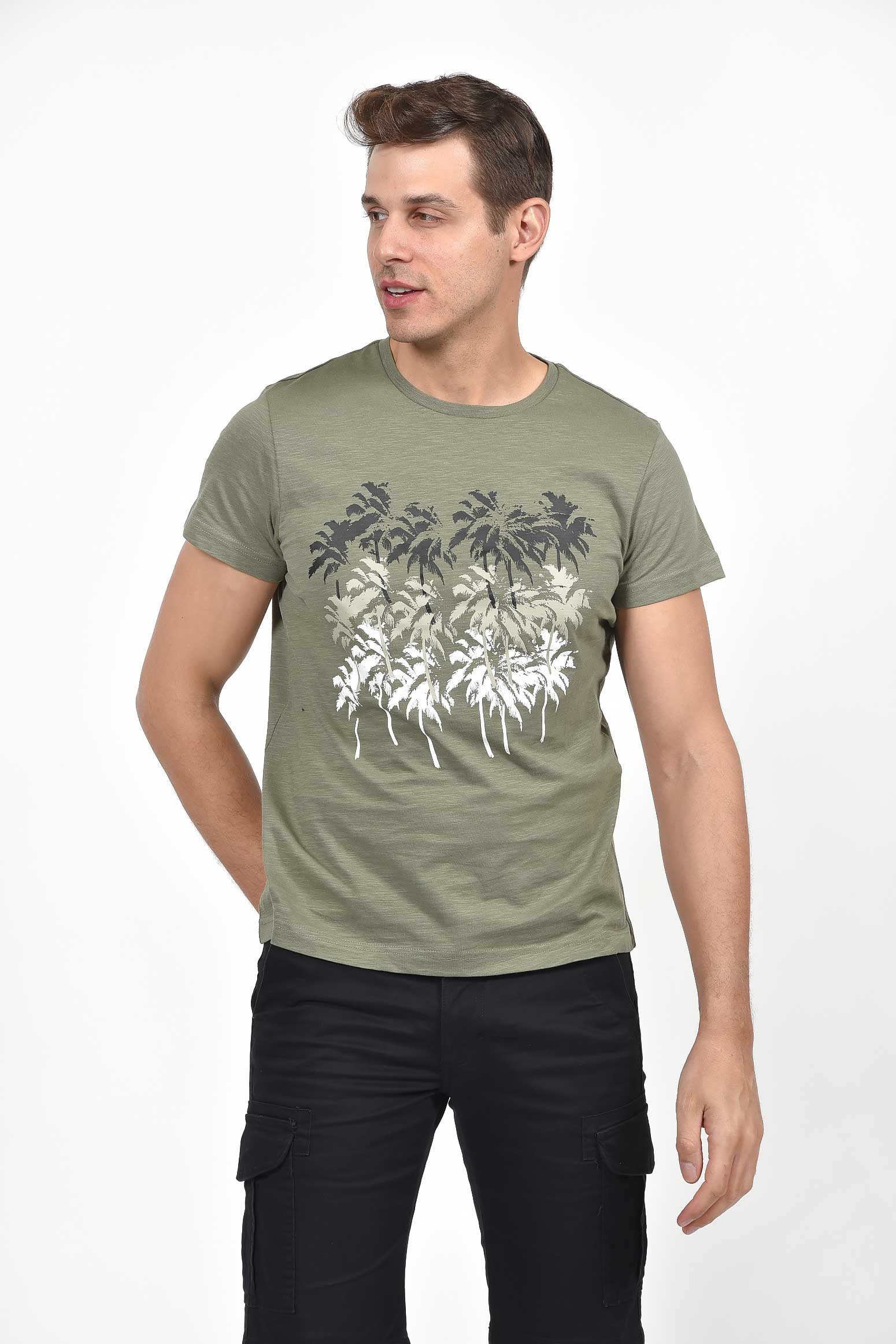 ανδρικό-t-shirt-με-tropical-στάμπα