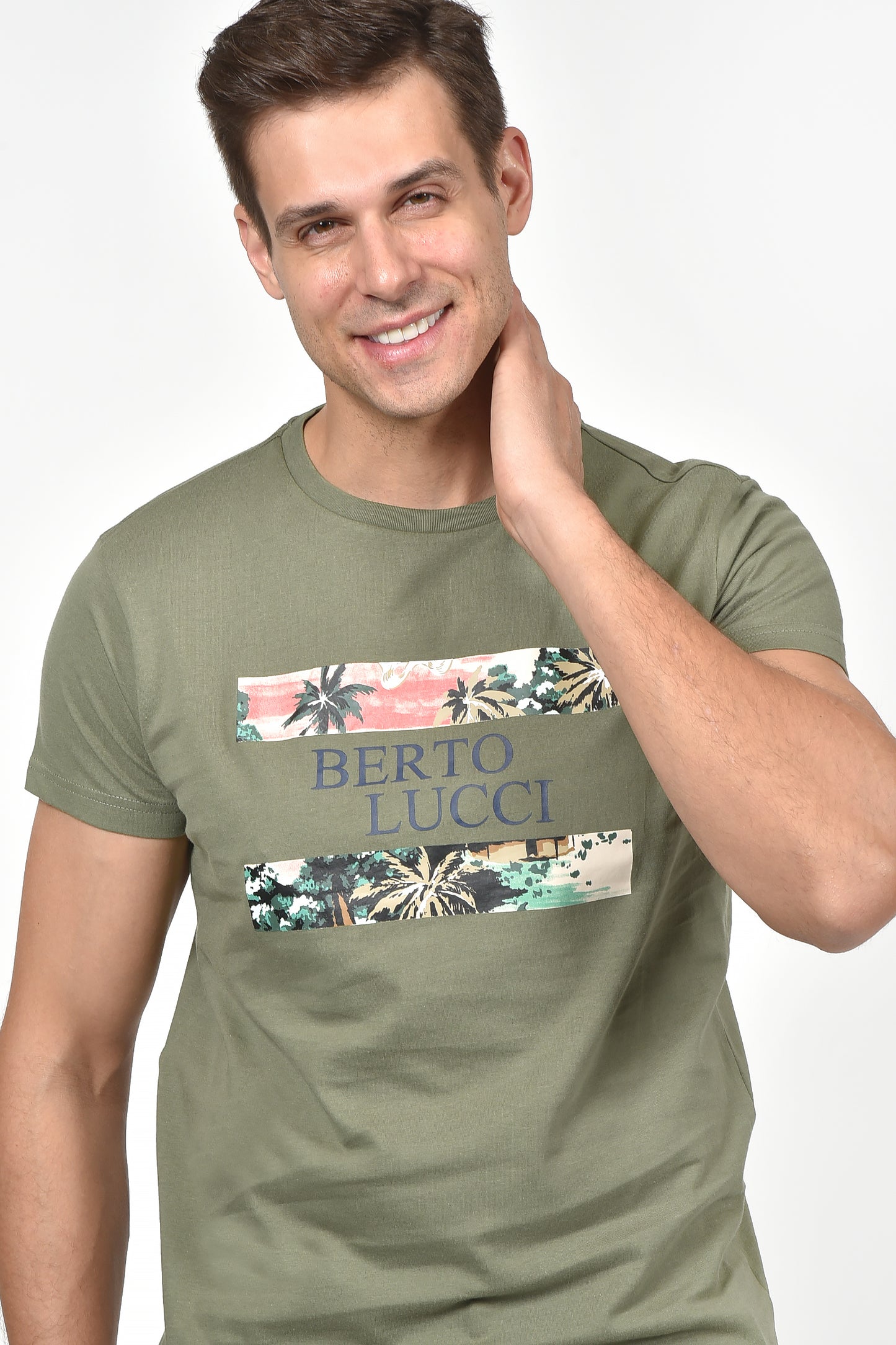 Ανδρικό T-Shirt με Μοντέρνα Στάμπα Berto Lucci